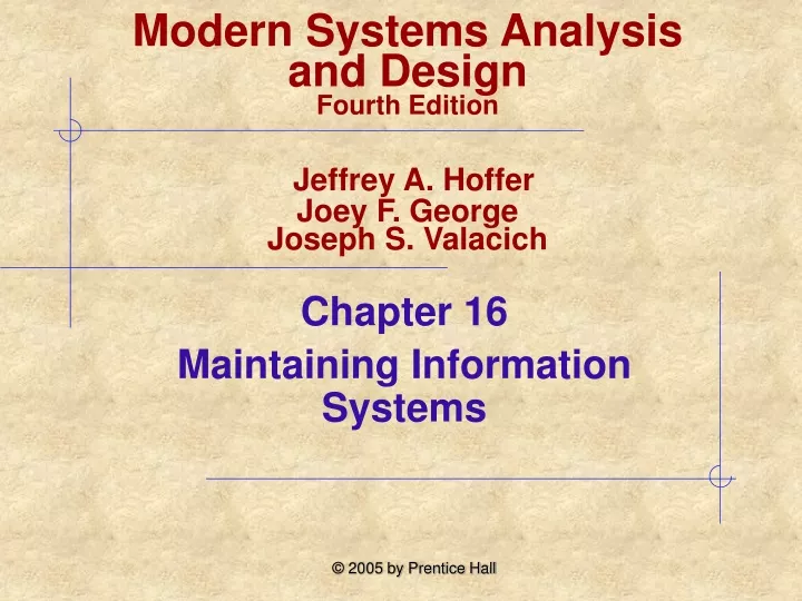 chapter 16 maintaining information systems