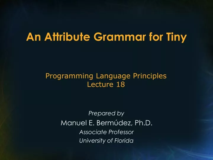 an attribute grammar for tiny