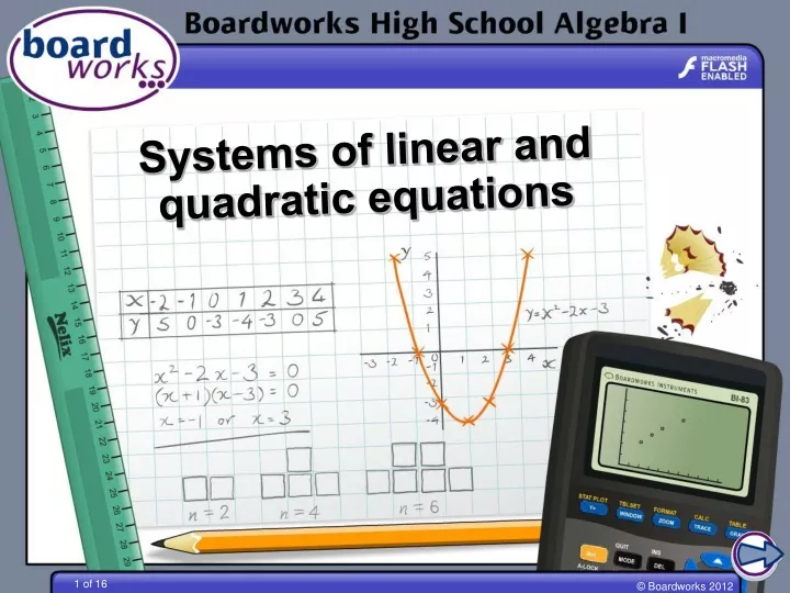 systems of linear and quadratic equations