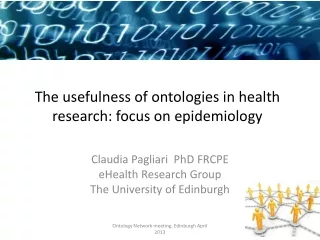 The usefulness of ontologies in health research: focus on epidemiology