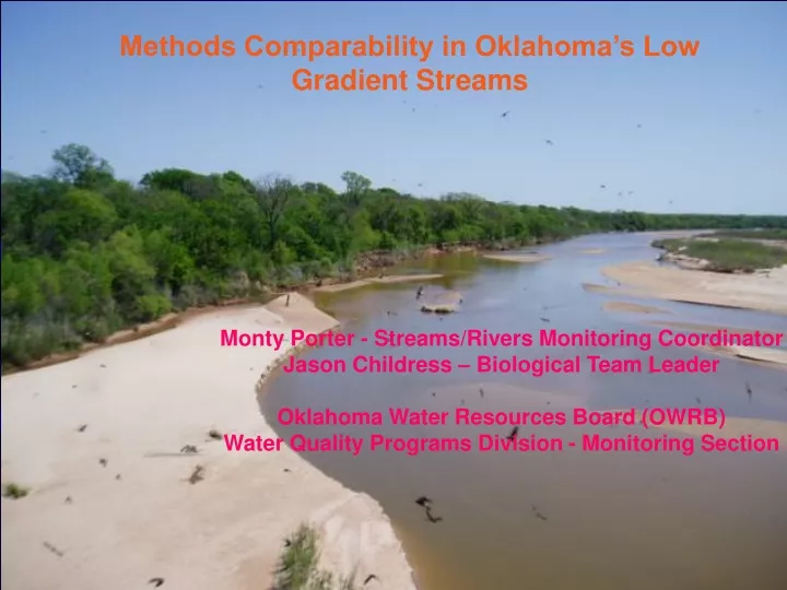 methods comparability in oklahoma s low gradient