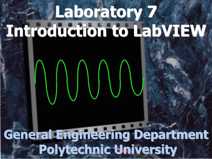 laboratory 7 introduction to labview