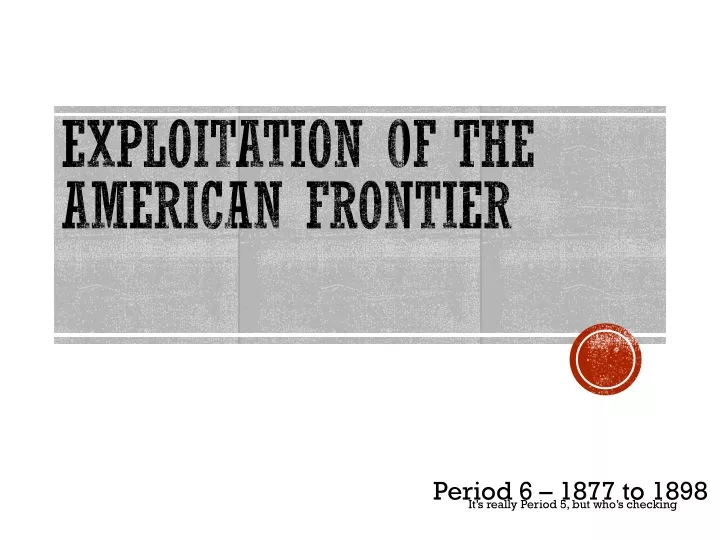 exploitation of the american frontier