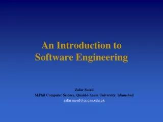An Introduction to   Software Engineering
