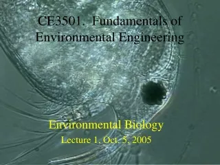 CE3501.  Fundamentals of Environmental Engineering