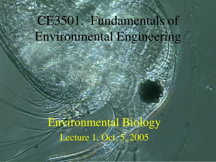 ce3501 fundamentals of environmental engineering