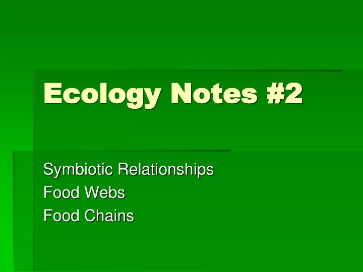 ecology notes 2