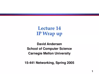 Lecture 14 IP Wrap up