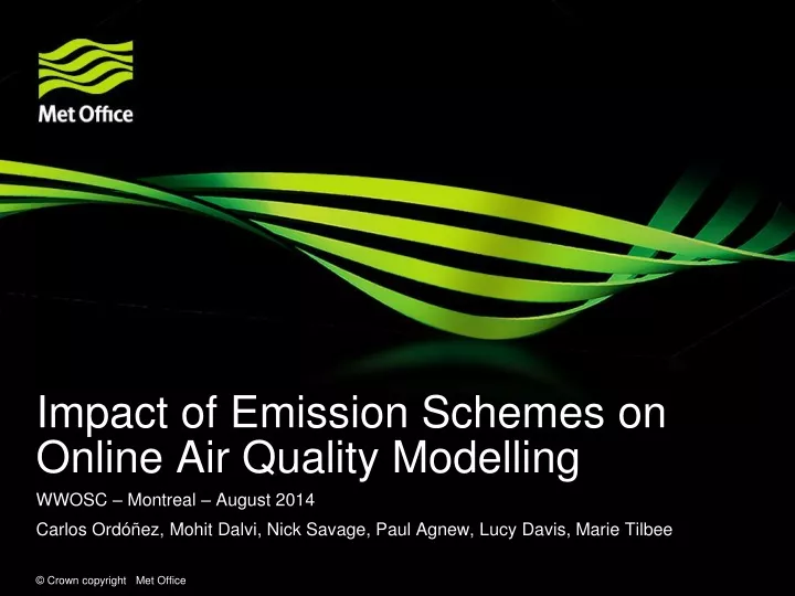 impact of emission schemes on online air quality modelling