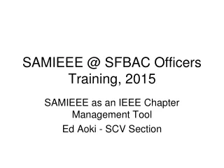 SAMIEEE @ SFBAC Officers Training, 2015