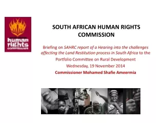 SOUTH AFRICAN HUMAN RIGHTS COMMISSION