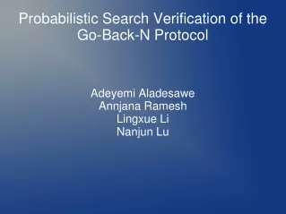 Probabilistic Search Verification of the Go-Back-N Protocol