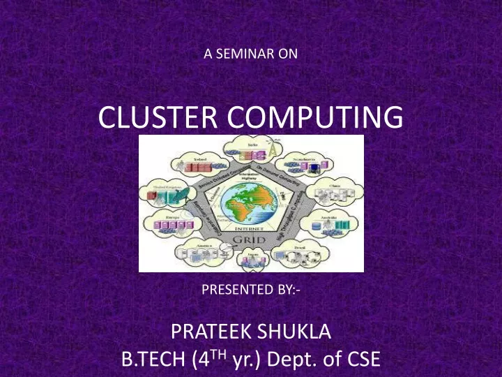 a seminar on cluster computing