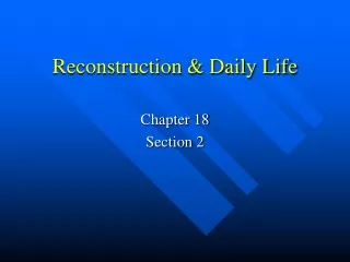 Reconstruction &amp; Daily Life
