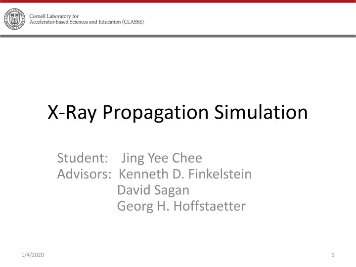 x ray propagation simulation