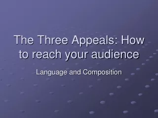 The Three Appeals: How to reach your audience