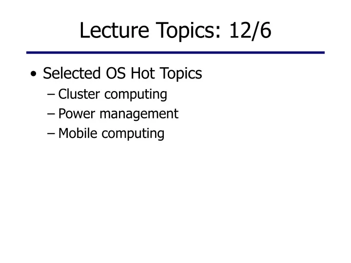 lecture topics 12 6
