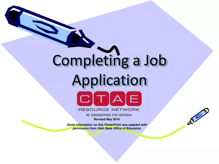 completing a job application