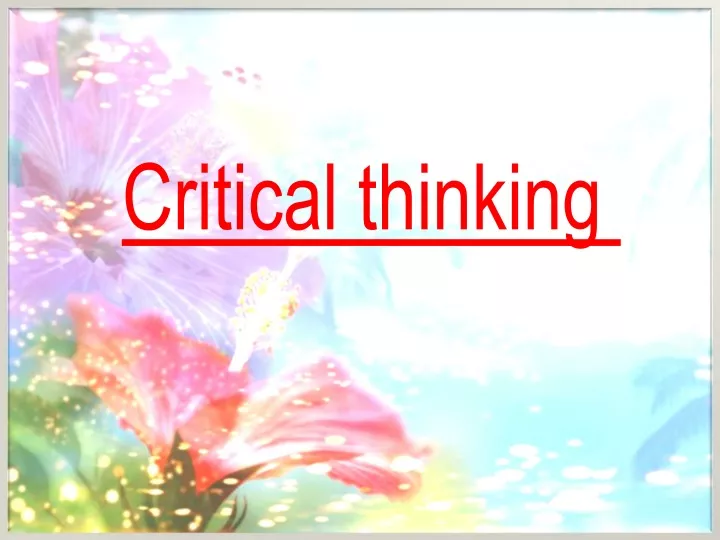 critical thinking