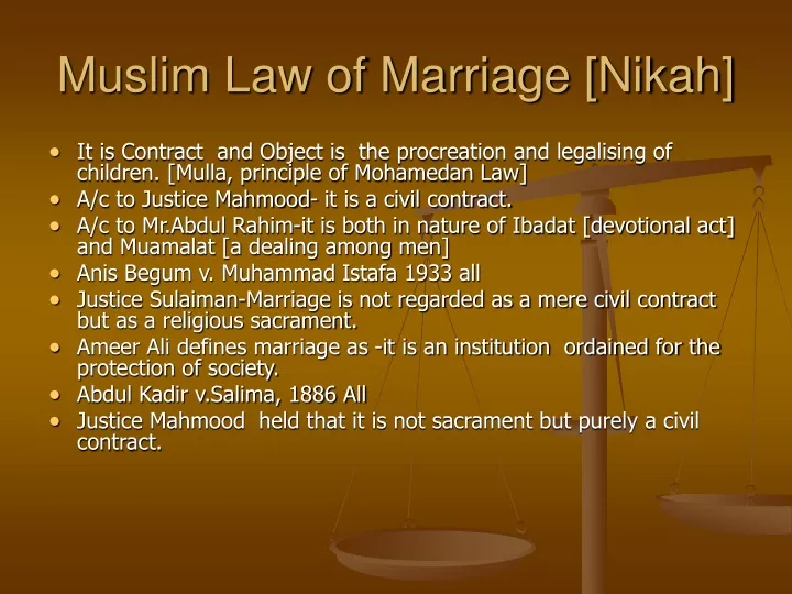 muslim law of marriage nikah