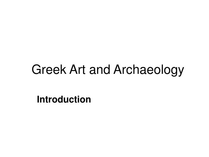 greek art and archaeology