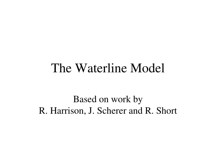 the waterline model