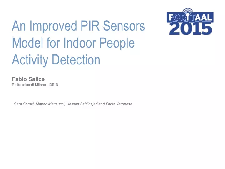 an improved pir sensors model for indoor people activity detection