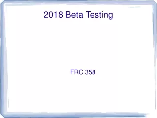 2018 Beta Testing
