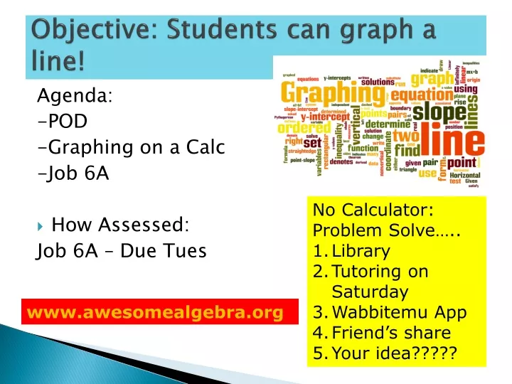 objective students can graph a line