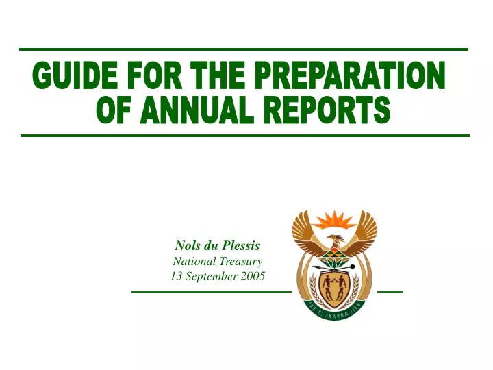 guide for the preparation of annual reports