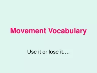 Movement Vocabulary