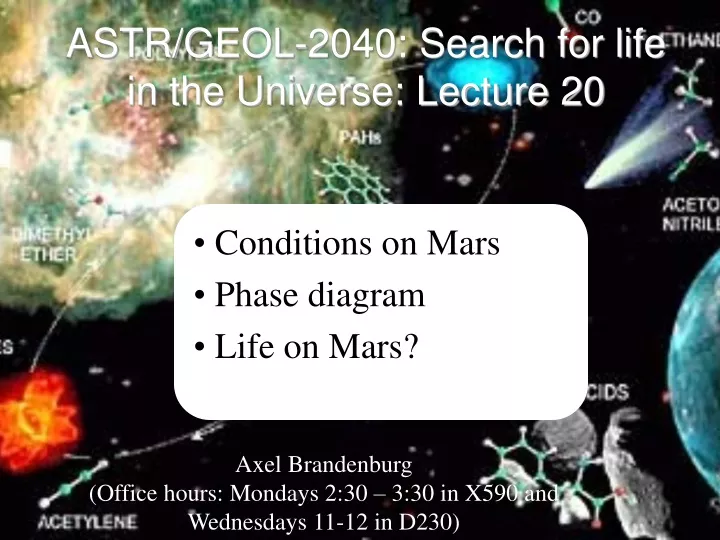 astr geol 2040 search for life in the universe lecture 20