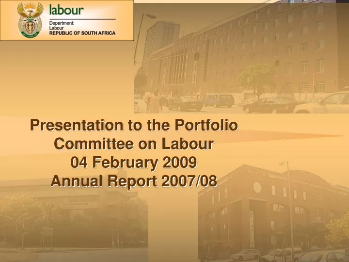 presentation to the portfolio committee on labour