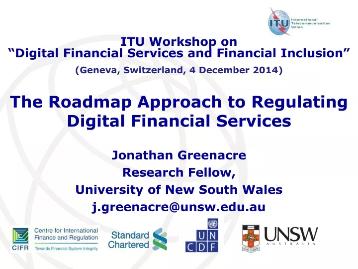 the roadmap approach to regulating digital financial services