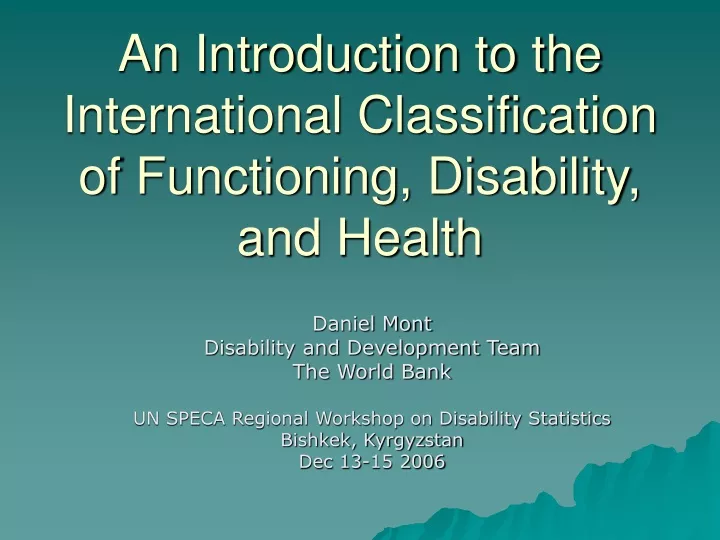 an introduction to the international classification of functioning disability and health