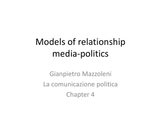 Models of relationship  media-politics