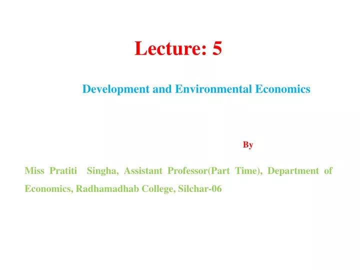 lecture 5 development and environmental economics