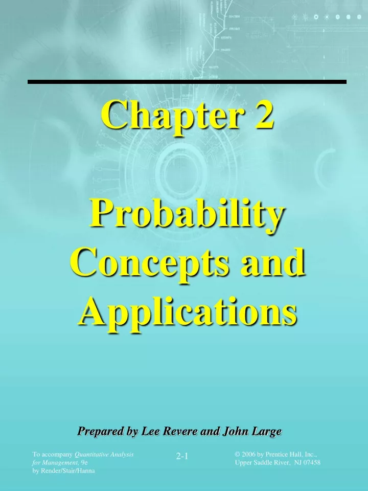 chapter 2 probability concepts and applications
