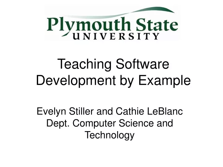 teaching software development by example