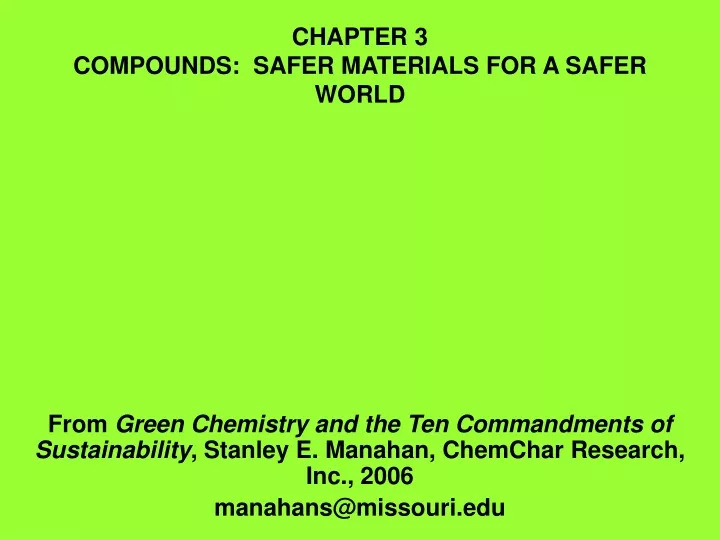 chapter 3 compounds safer materials for a safer