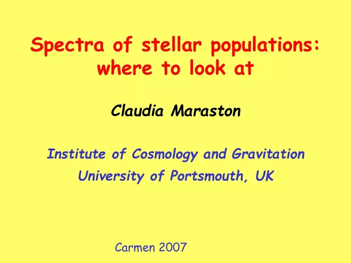 claudia maraston institute of cosmology and gravitation university of portsmouth uk