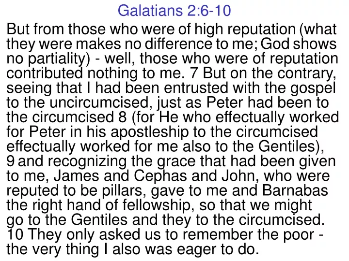galatians 2 6 10 but from those who were of high