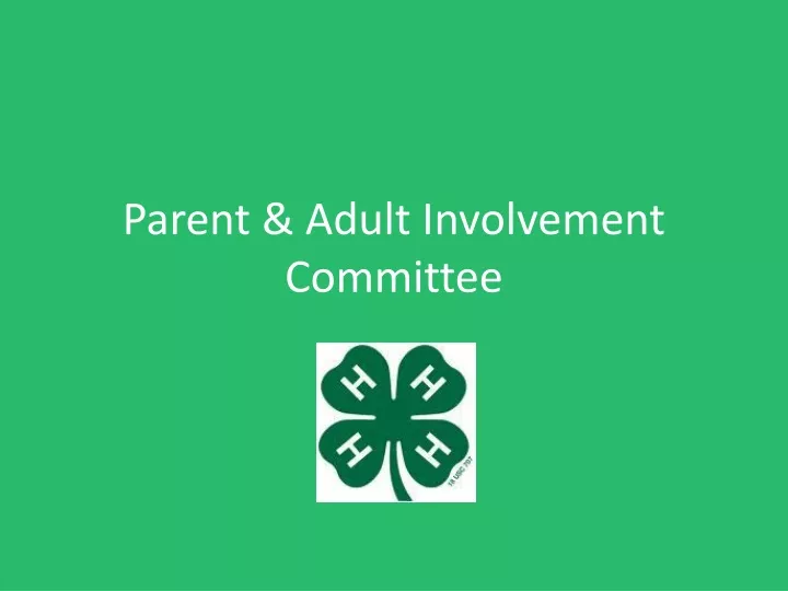 parent adult involvement committee