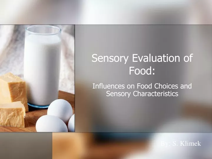 sensory evaluation of food