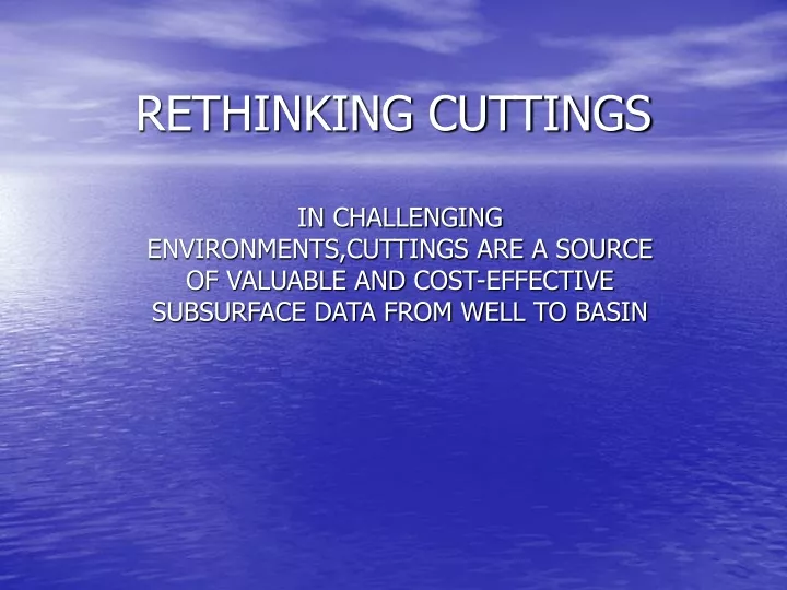 rethinking cuttings