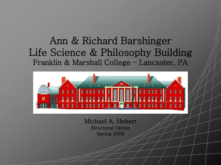 ann richard barshinger life science philosophy