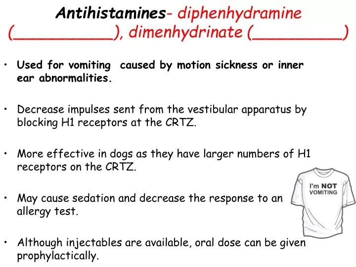 antihistamines diphenhydramine dimenhydrinate