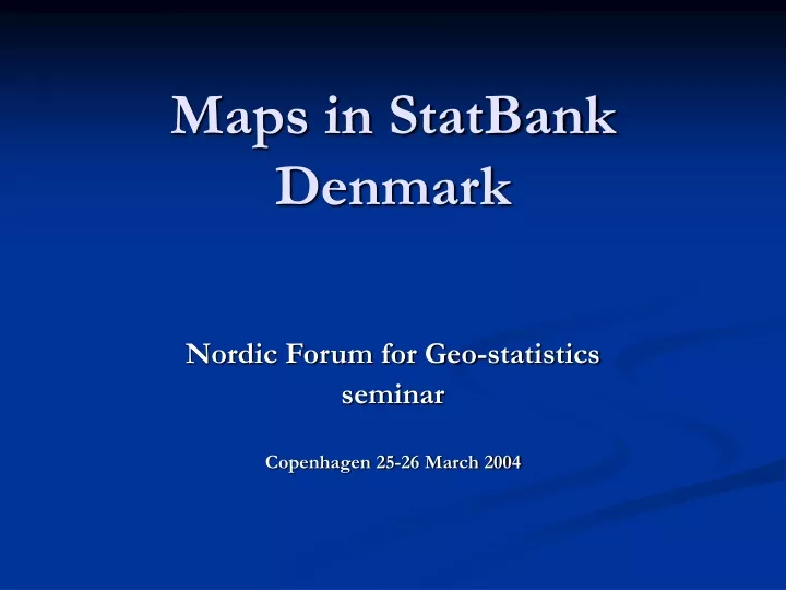 maps in statbank denmark