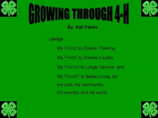 GROWING THROUGH 4-H