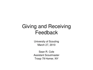 Giving and Receiving  Feedback